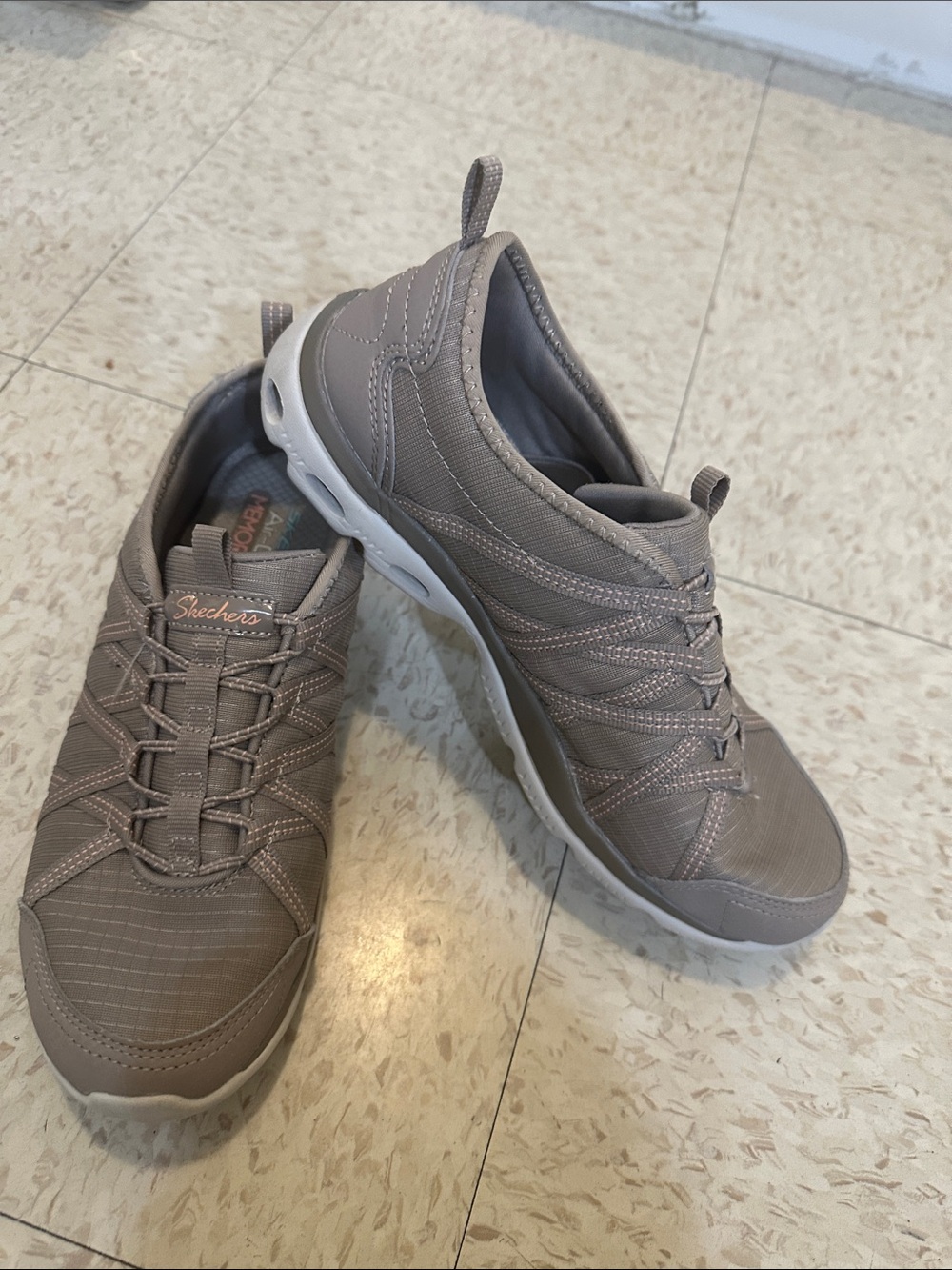 Skechers Men's Taupe Slip-On Athletic Sneakers